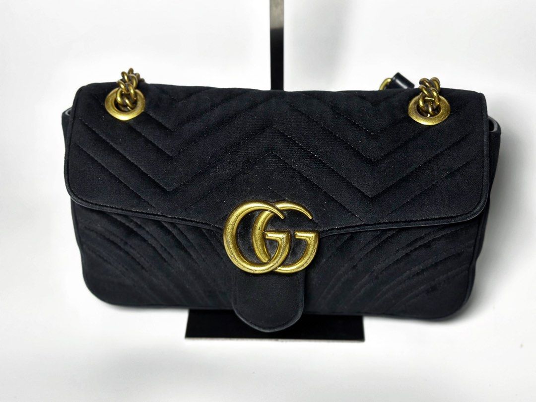 Gucci marmont velvet outlet fake vs real