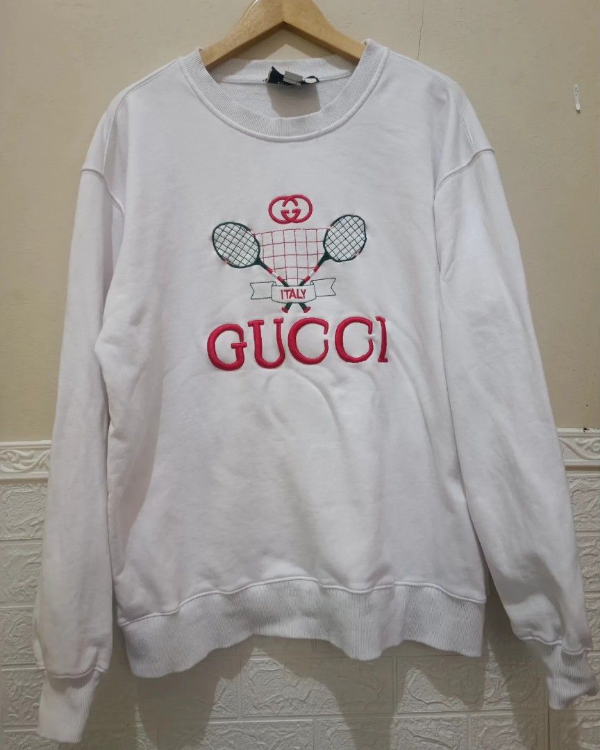 Gucci Tennis crewneck sweatshirt Barang Mewah Pakaian di Carousell