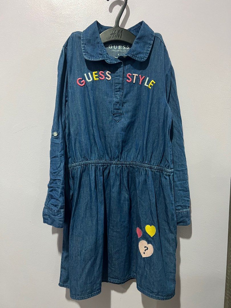 Guess Kids Denim Dress (Category: Babies & Kids Fashion) located in Makati City. Submitted by ellyofoz (Listing ID 1253808513, Image 1). Description: Used just once Original Guess Size 6.