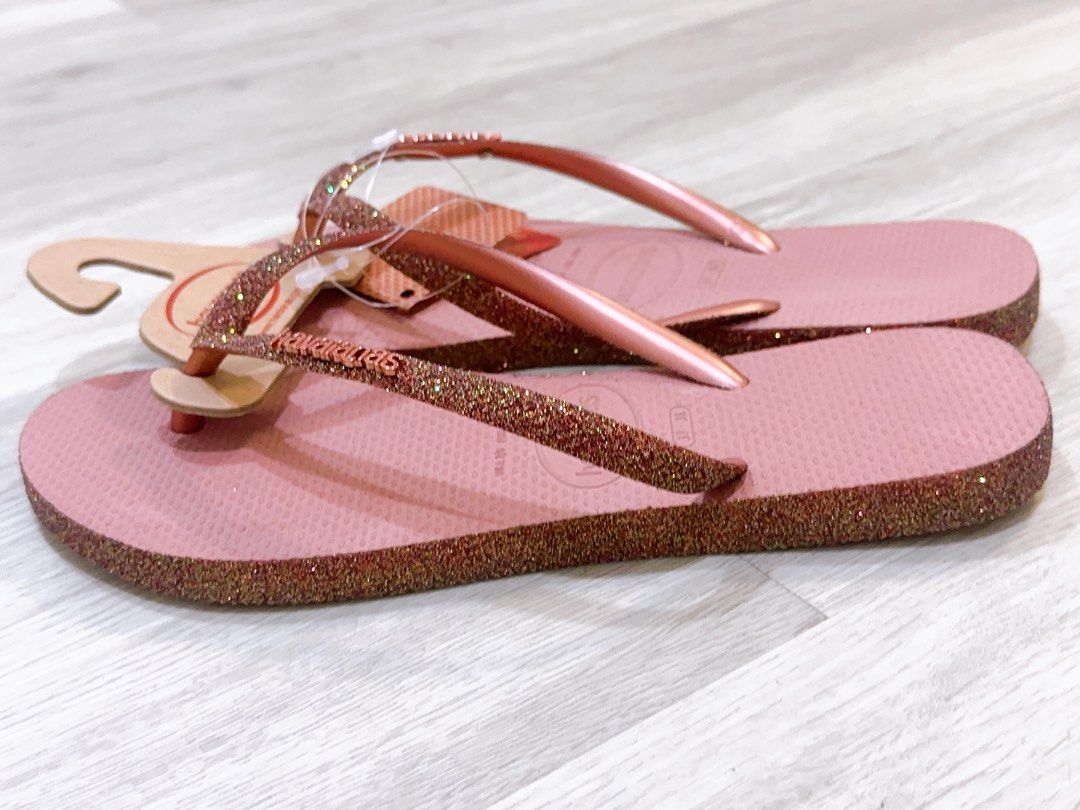 HAVAIANAS Slim Sparkle II glitter strap Women s Fashion Footwear