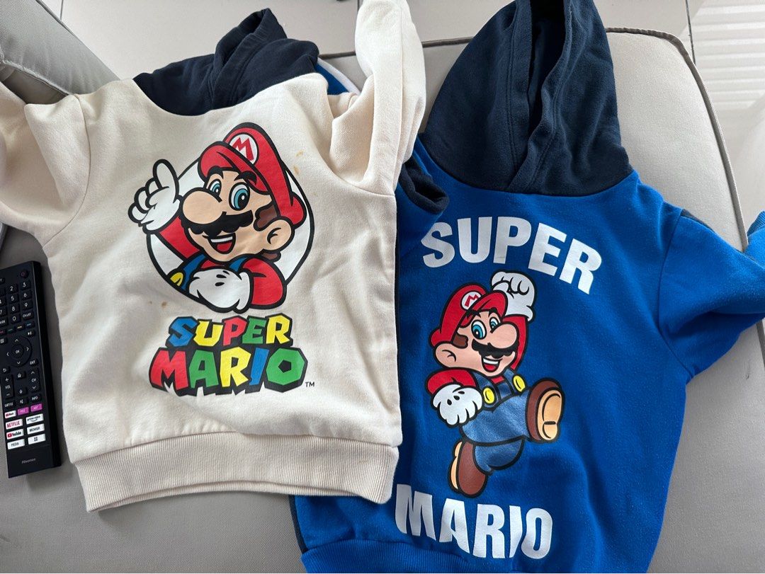 H M Mario Hoodie Babies Kids Babies Kids Fashion on Carousell