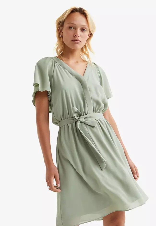 V neck chiffon dress outlet h&m