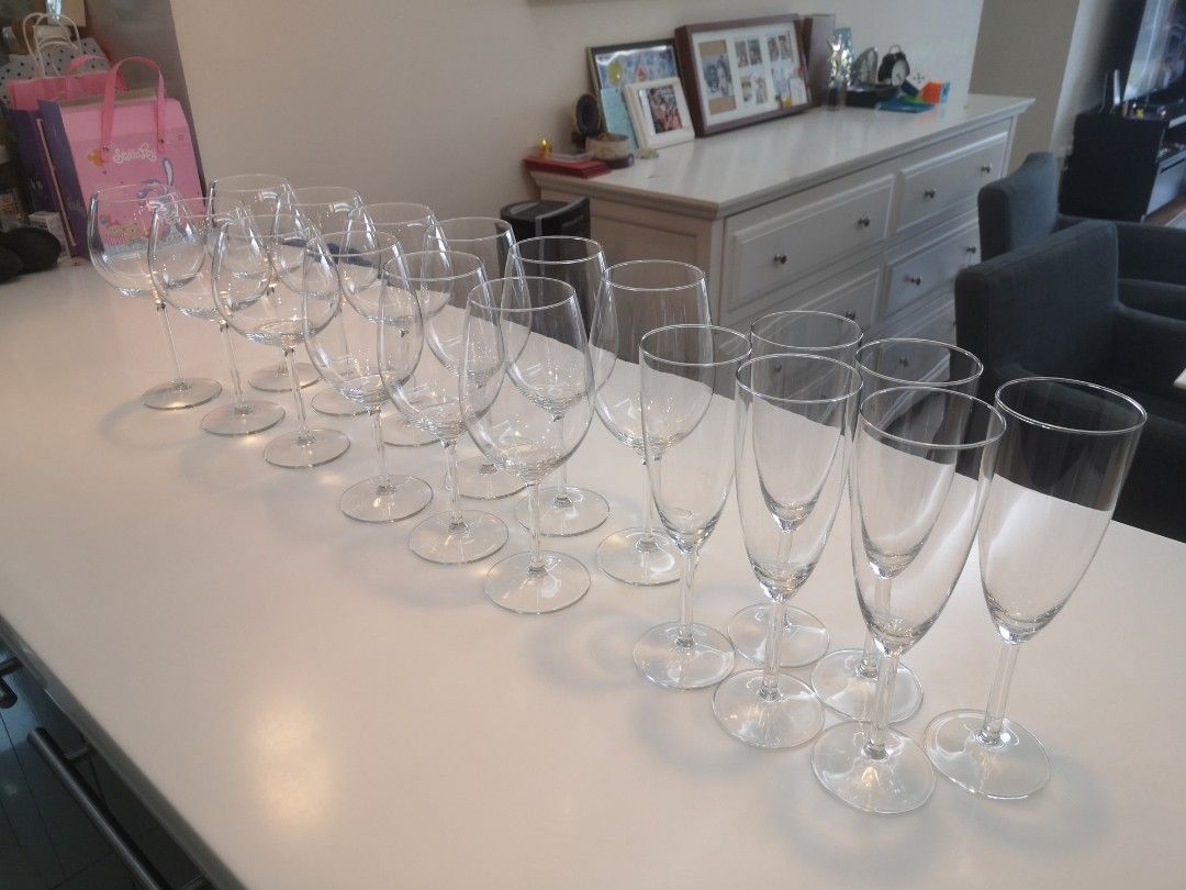 IKEA Champagne Glass, Red Wine Glass and White Wine Glass, Furniture