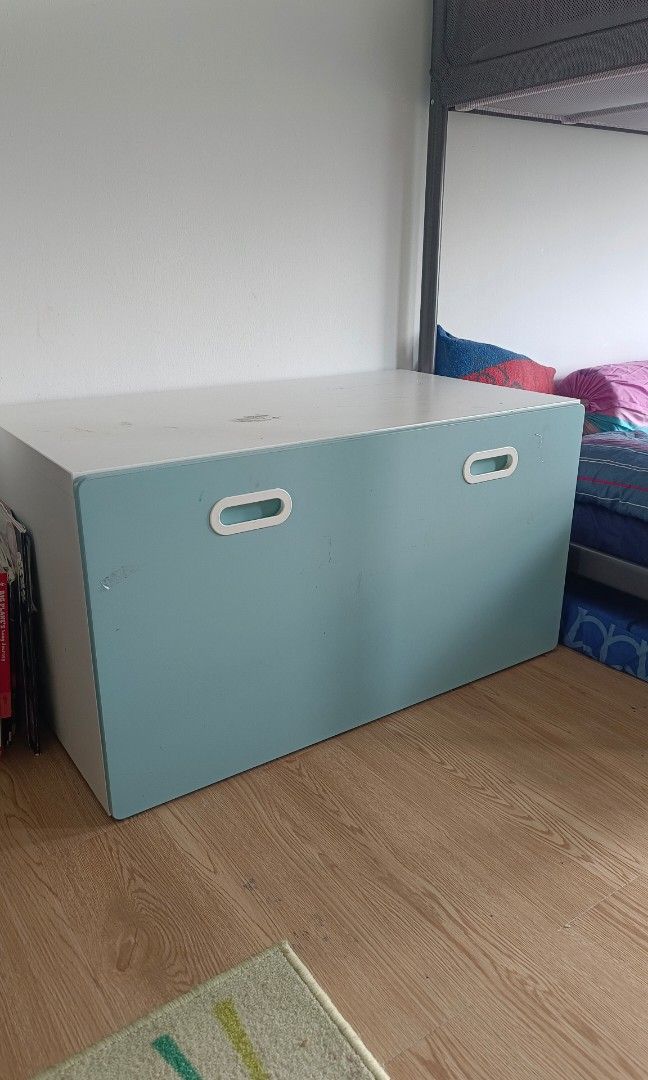 Ikea Toy Storage Bench Fritids Blue