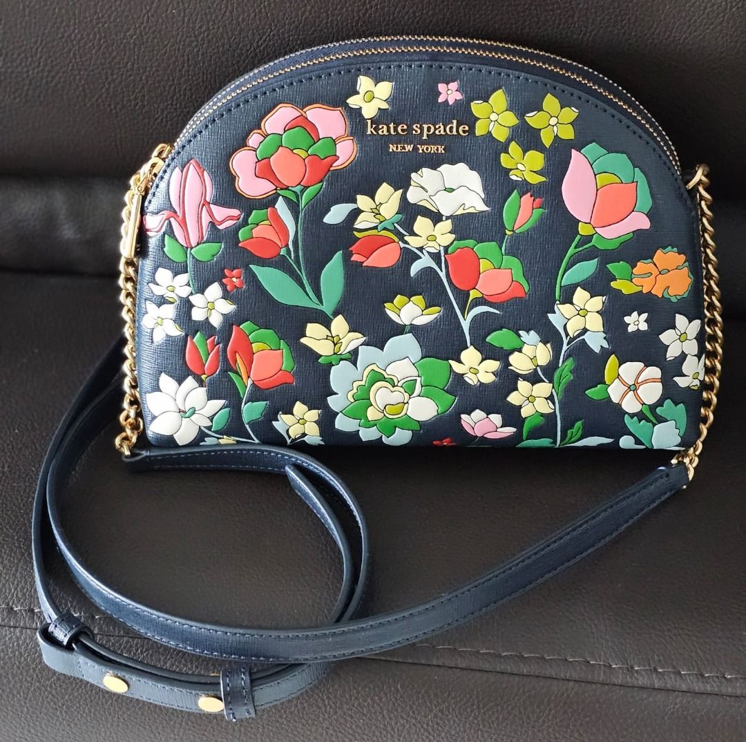 Kate Spade New York Morgan Flower Bed Crossbody bag saffiano leather dark  blue - KB246-960