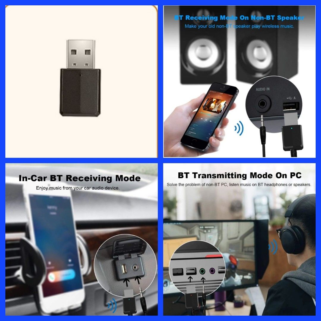 Wireless USB Bluetooth Adapter BT 5.0 Dongle Music Audio Receiver  Transmitter for PC Computer High Quality USB Bluetooth Adapter