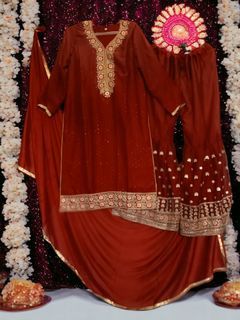 KURTI PESTA ZARARA MAROON FULLSET LD 100
