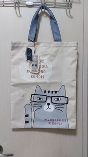 日本🇯🇵帶回🛫kusuguru 肩揹手提 超多夾層大容量 日本貓咪手提布包 眼鏡貓帆布袋
