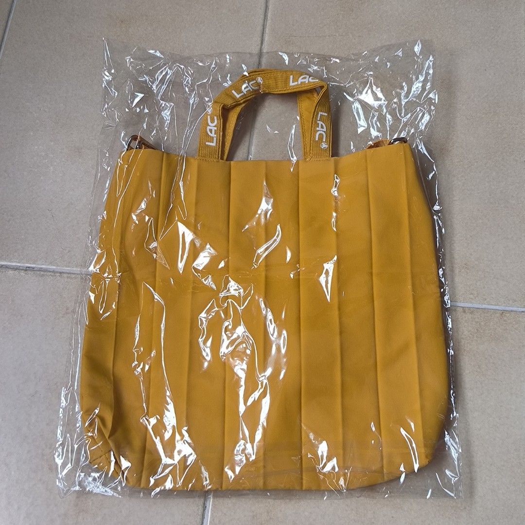 LAC yellow mustard double strapped bag, Women's Fashion, Bags & Wallets