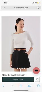 Love bonito BN (M) Maila Belted Mini Skirt