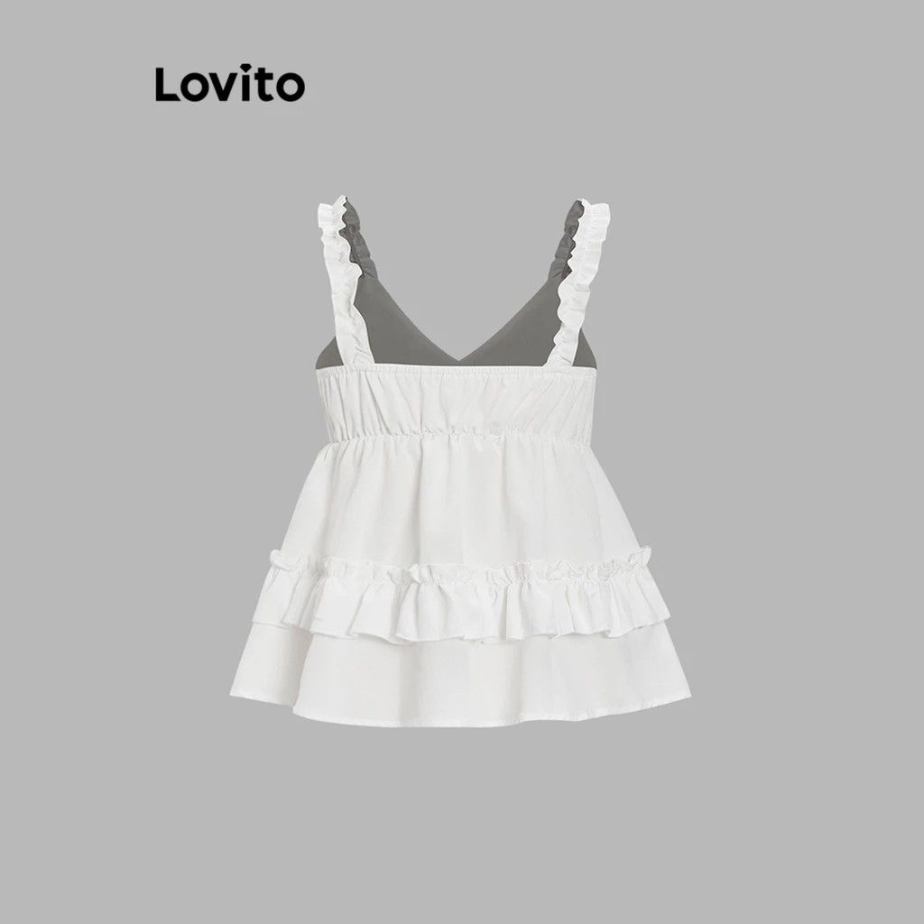 White ruffle hotsell hem top