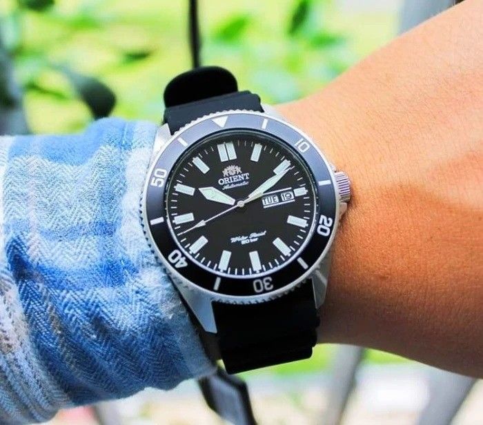 Lowest Price*Orient Mako III Men's Automatic Black Dial Rubber