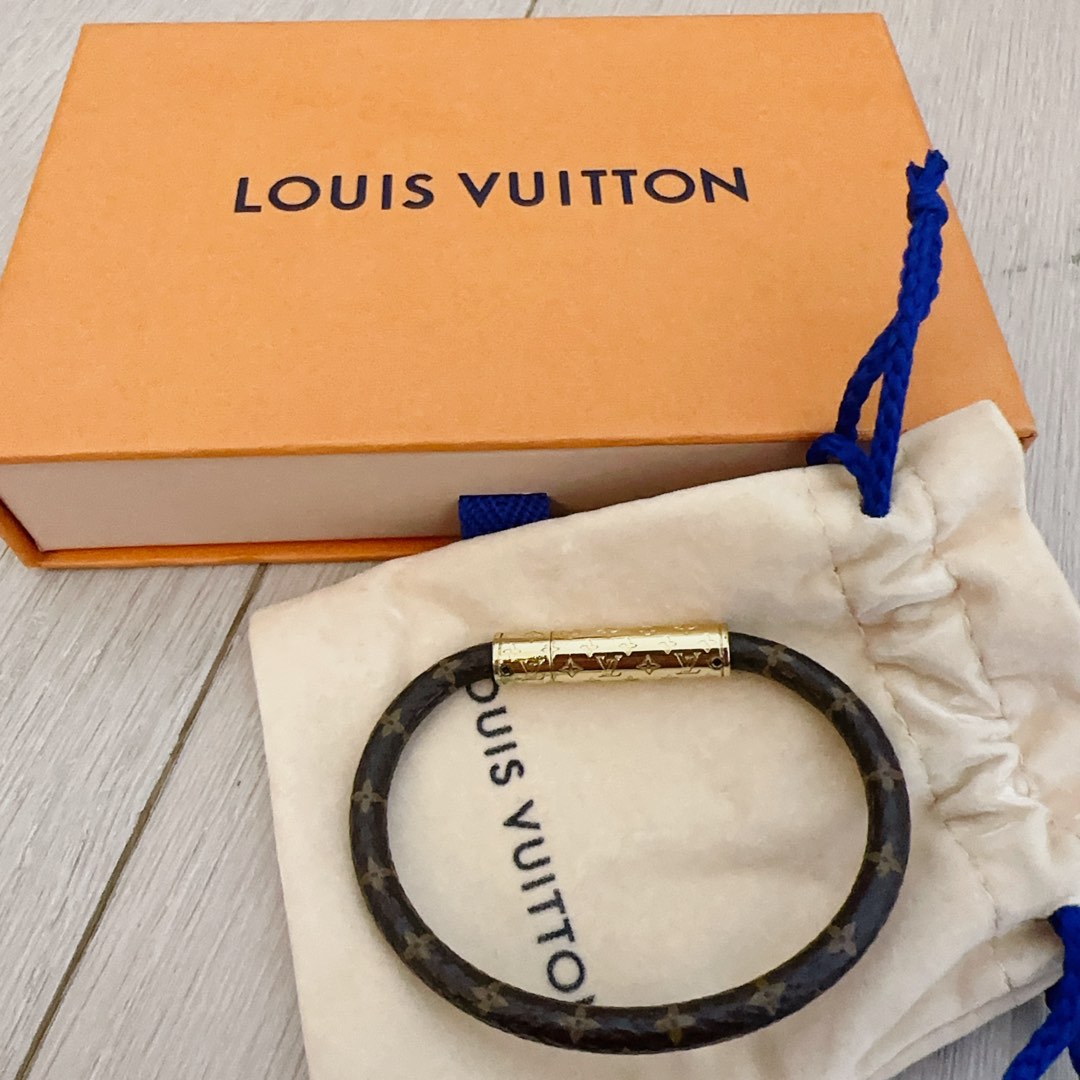 Authentic LOUIS VUITTON Monogram Brassle LV Confidential 17cm M6334E  Bracelet