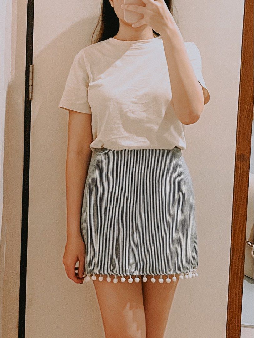 Striped skirt korean shop
