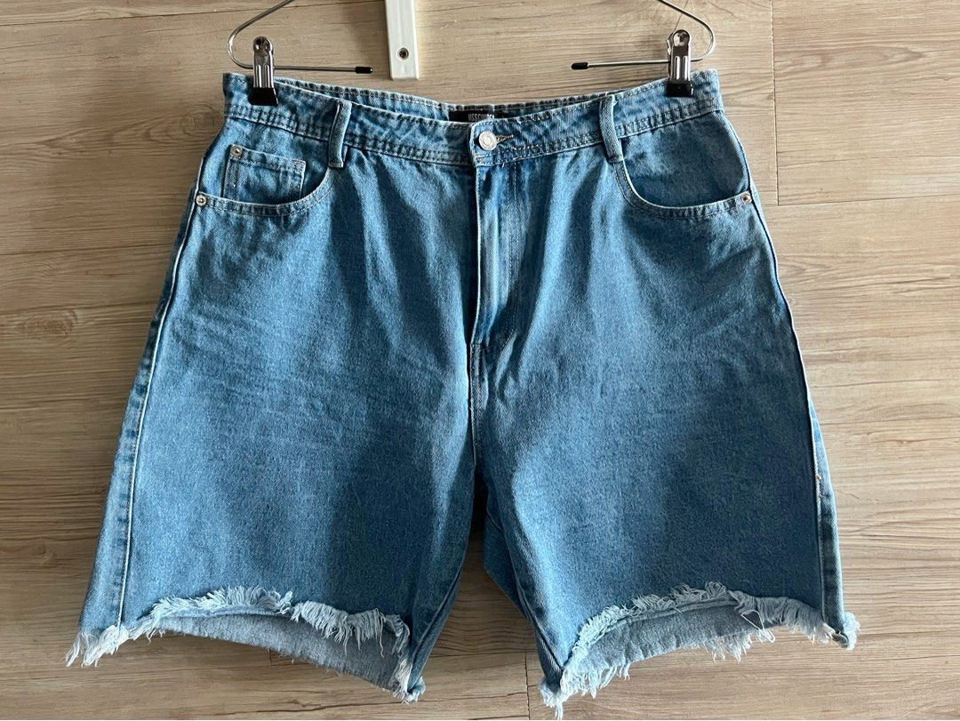 Missguided longline top denim shorts