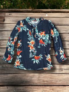 Kids Navy blue floral blouse