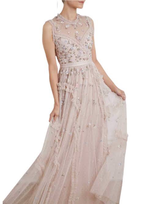 NEEDLE THREAD Shimmer Ditsy Gown Women s Fashion Dresses