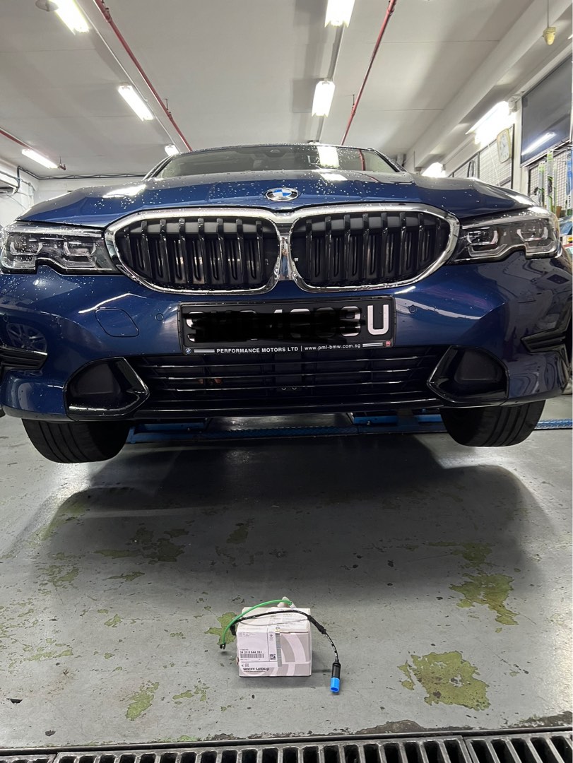 Original BMW Brake Pads Change Front and Rear available. With sensor