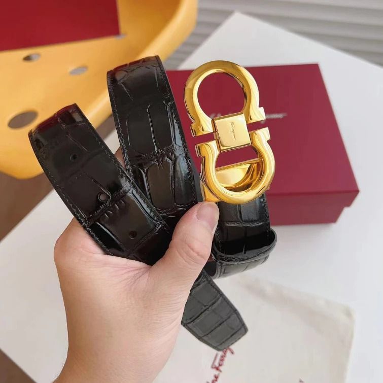 Ferragamo crocodile belt shop