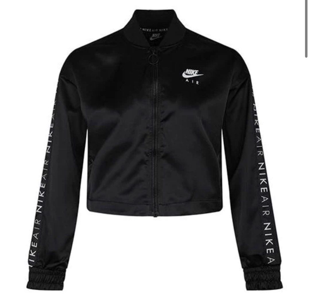 Nike Air Jacket Satin Jacket Black Women s Fashion Coats