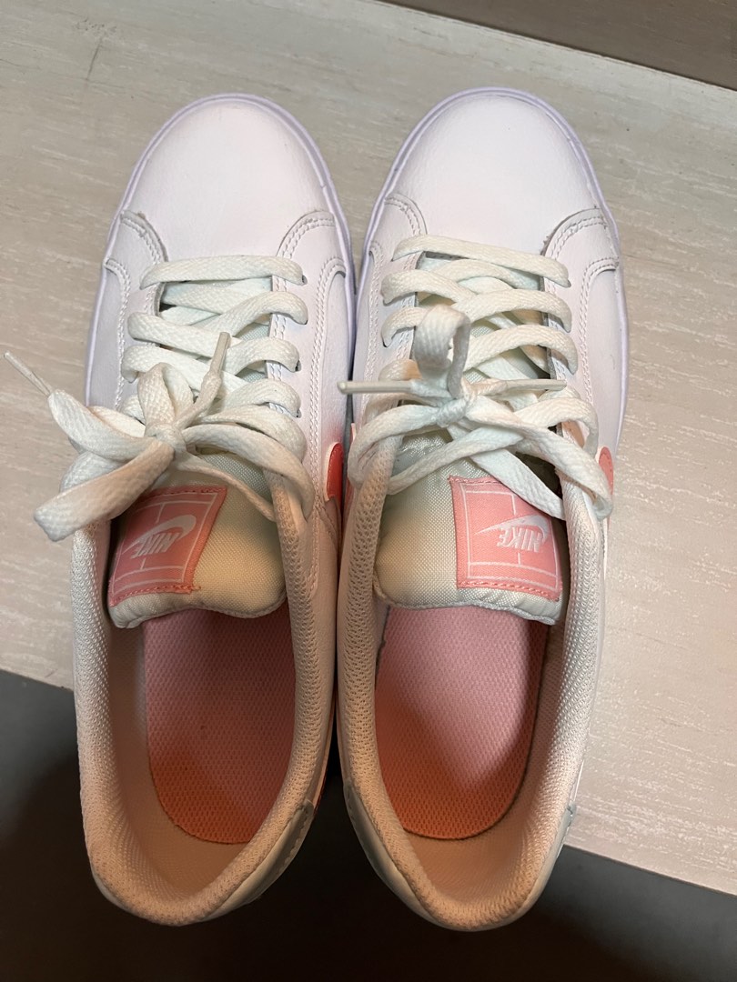 Nike court royale white rose gold top