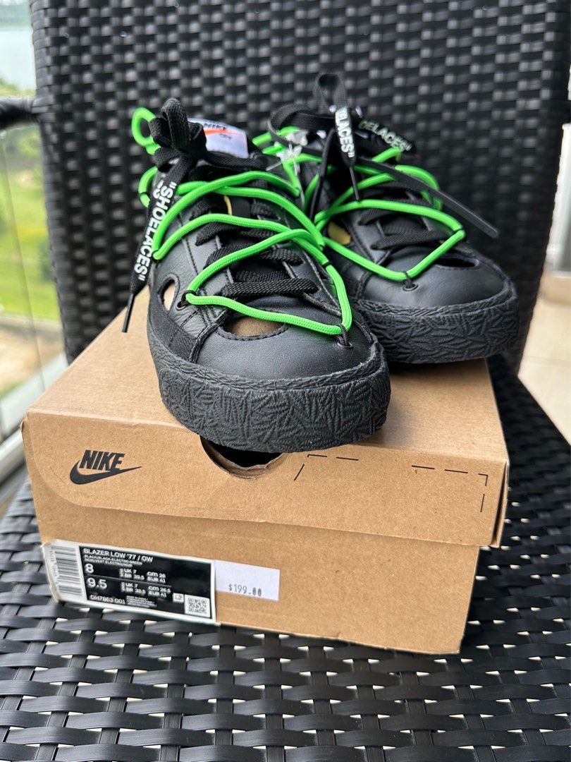 Bnib Nike x Off White Blazer Low 77 Black Electro Green