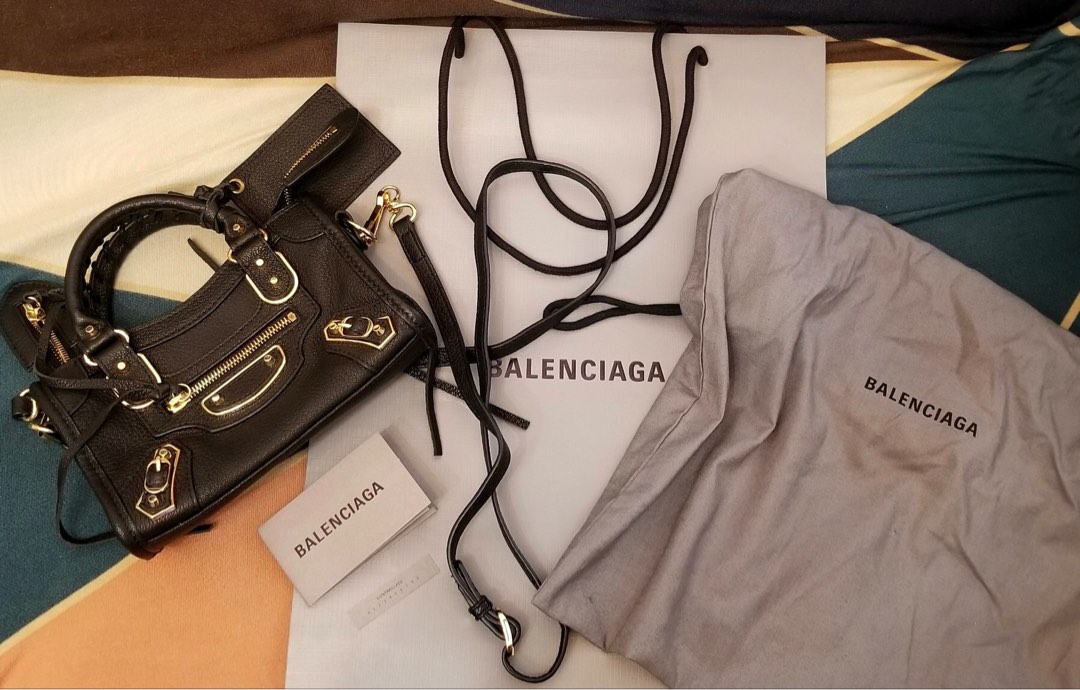 *ONHAND!* Balenciaga Nano City Crossbody Sling in Gold Hardware, Women