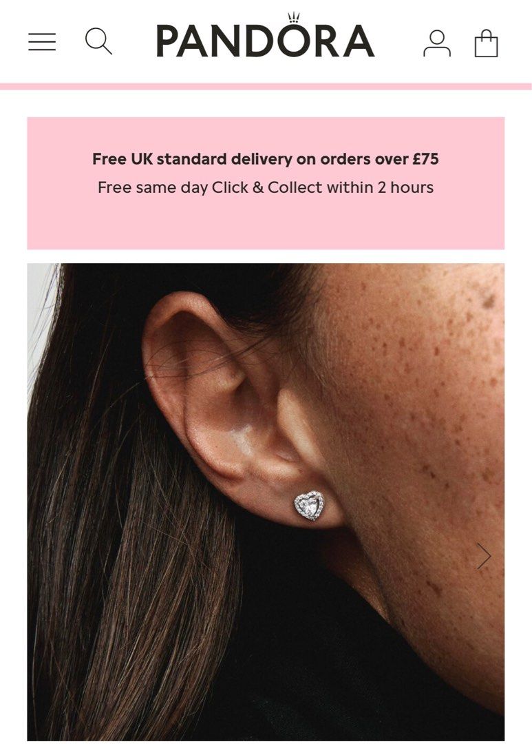 Pandora Elevated Heart Stud Earring