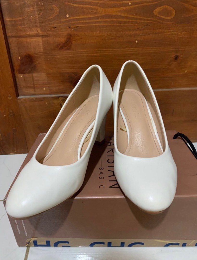 PARISIAN WHITE BRIDAL SHOES, Women's Fashion, Footwear, Heels on Carousell