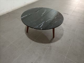 PEONY Round Coffee Table in NERO MARQUINA MARBLE