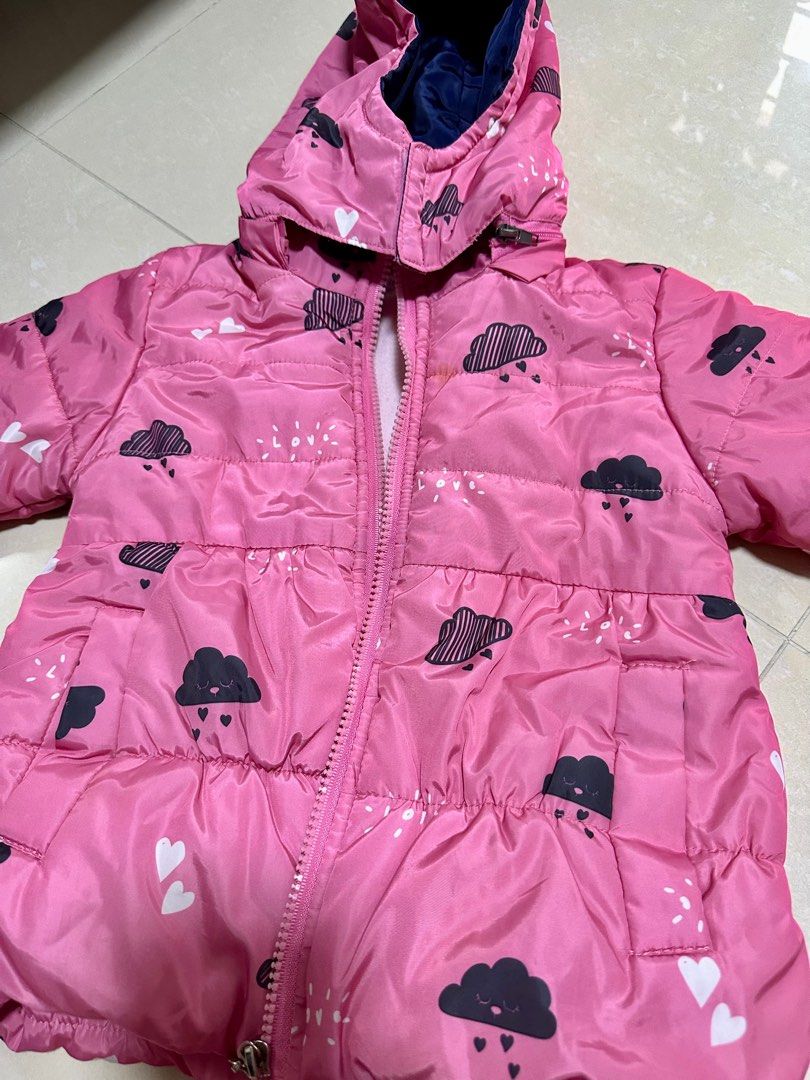 Pink Jacket for girls outer wear for winter and cold countries aircon insulated zip