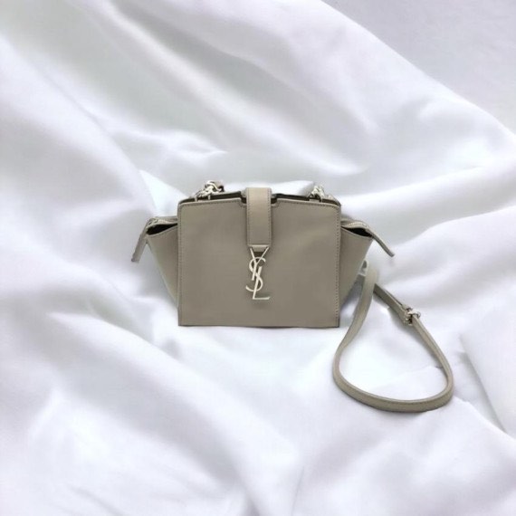 Pre order YSL Mini Cabas Tote Bag Grey Silver Women s