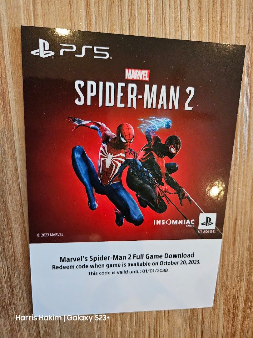 PS5 game digital code Spider Man 2 Video Gaming Video Games