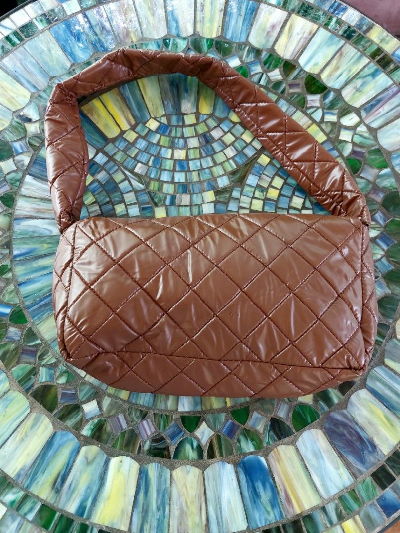 Chocolate Brown Quilted Pillow Bag (Category: Shoulder Bags) located in Makati City. Submitted by drawerph (Listing ID 1253717269, Image 2). Description: Brown Pillow Bag Nylon No issues.