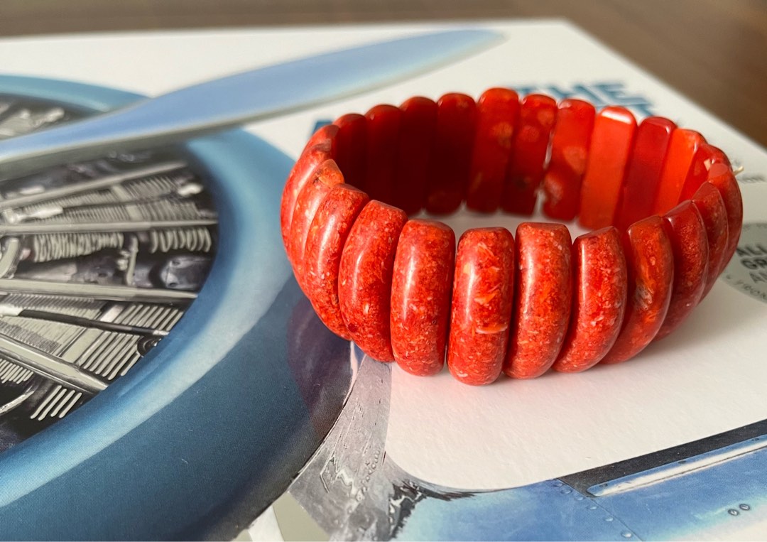 Red coral Bangles Women s Fashion Jewelry Organisers Bracelets on Carousell