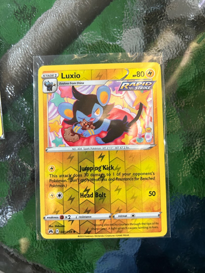 Reverse Holo Crown Zenith Luxio 041/159, Hobbies & Toys, Toys & Games on Carousell