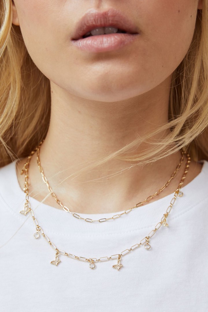Real gold charm necklace store