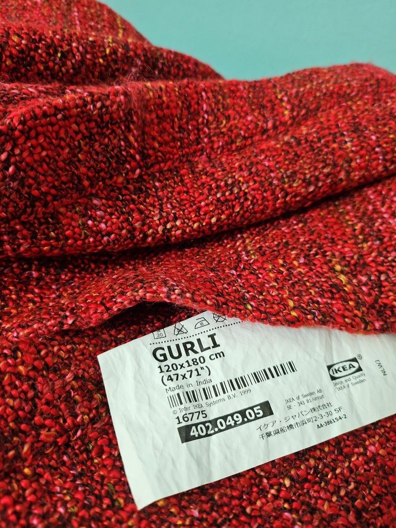 Ikea red throw blanket clearance