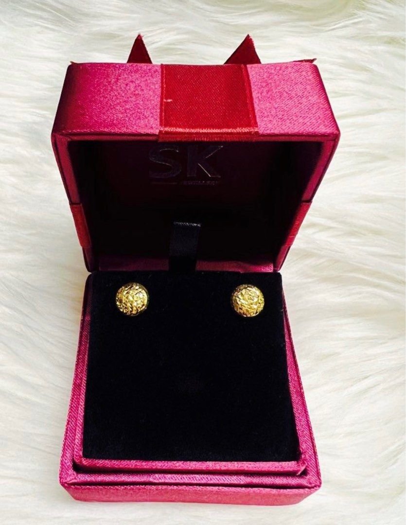 SK 22K 916 Yellow Gold Earrings Women s Fashion Jewelry