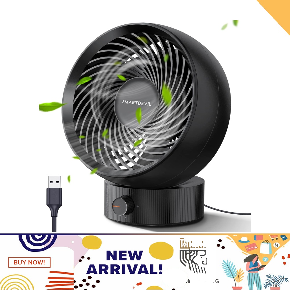 SmartDevil USB Desk Fan, Small Personal Desktop Table Fan with Strong