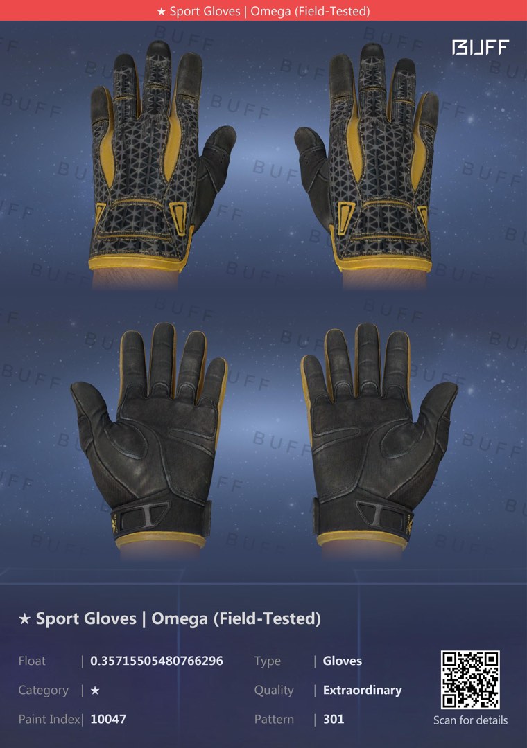 Sport Gloves Omega FT CSGO CS2, Video Gaming, Gaming Accessories, In