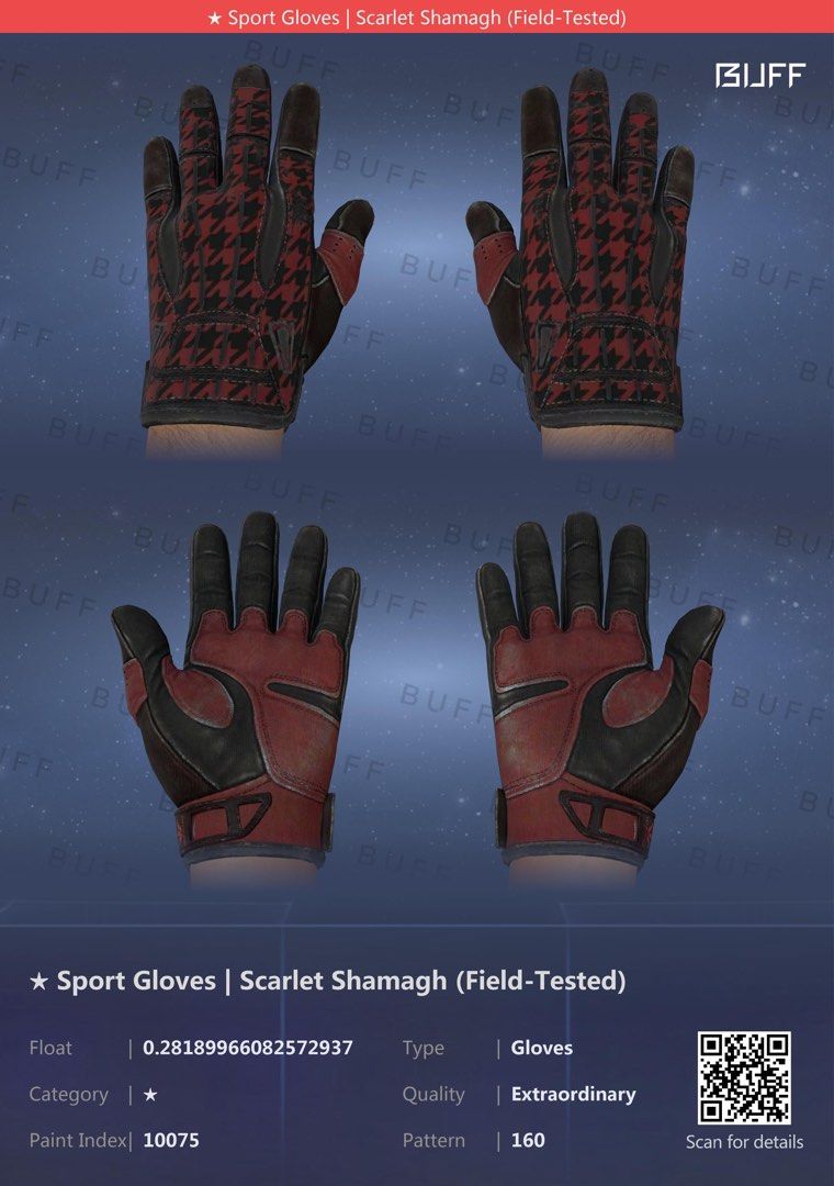Sport Gloves Scarlet Shamagh FT CSGO CS2, Video Gaming, Gaming