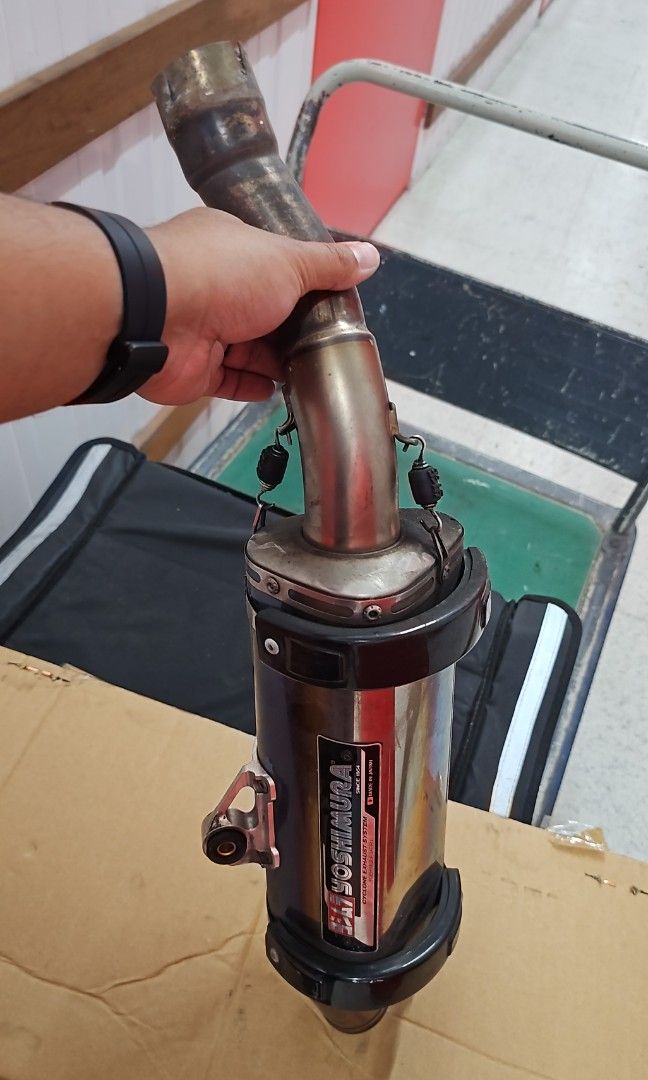 Suzuki GSXR 1000 K7 dual yoshimura trioval titanium blue exhaust with