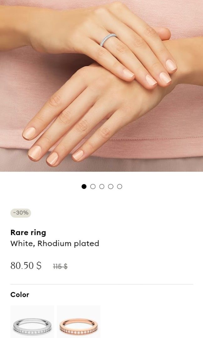 Swarovski rare ring white rhodium sales plated