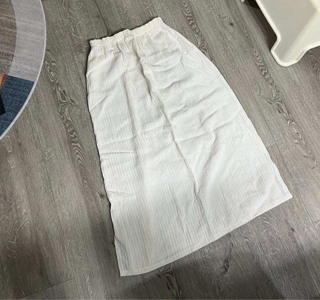 White linen skirt 70s store