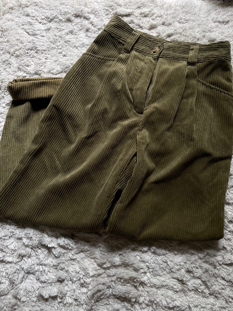 Topshop green corduroy trousers on sale