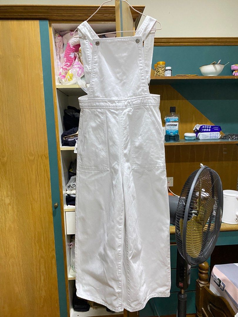 Topshop white denim jumpsuit outlet