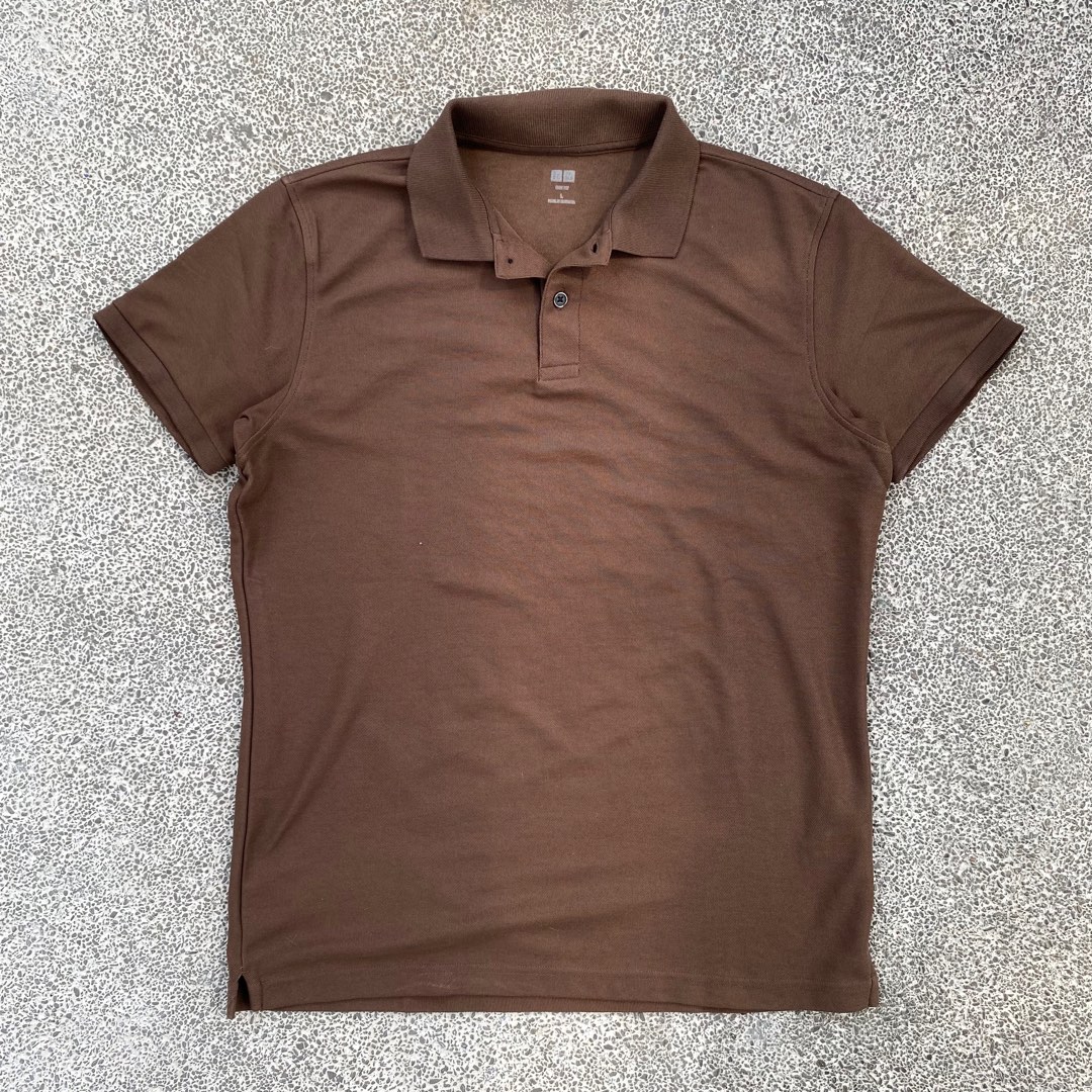 Uniqlo Chocolate Brown Polo Shirt (not faded), Men's Fashion, Tops ...