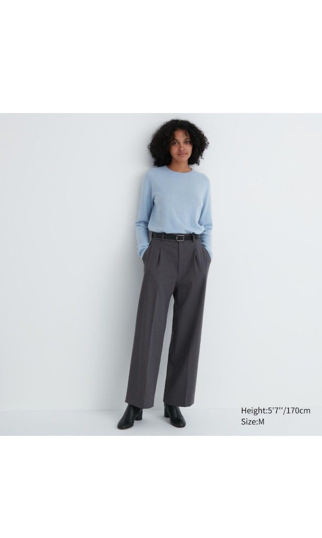 Uniqlo Pleated Wide Pants Dupe, Women's Fashion, Bottoms, Other Bottoms on  Carousell