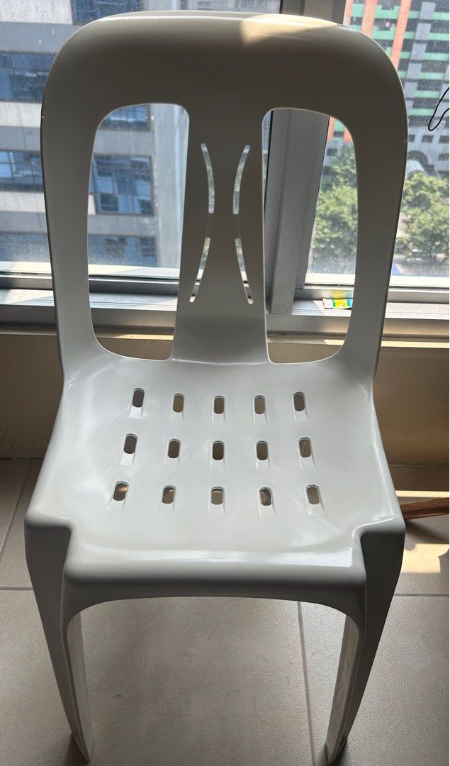 Uratex Plastic White Chair Monoblock, Furniture & Home Living